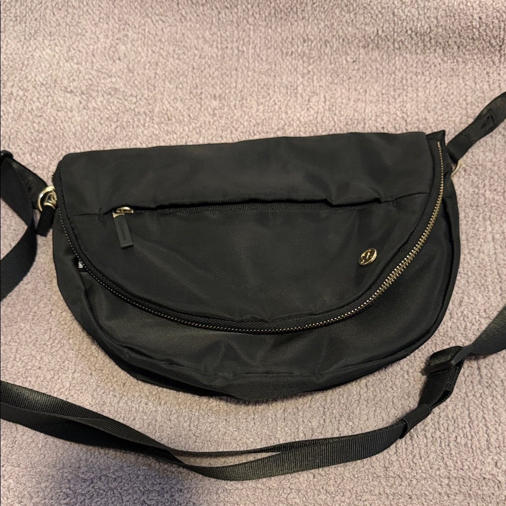 Lululemon Athletica Black Backpack with Gold Details